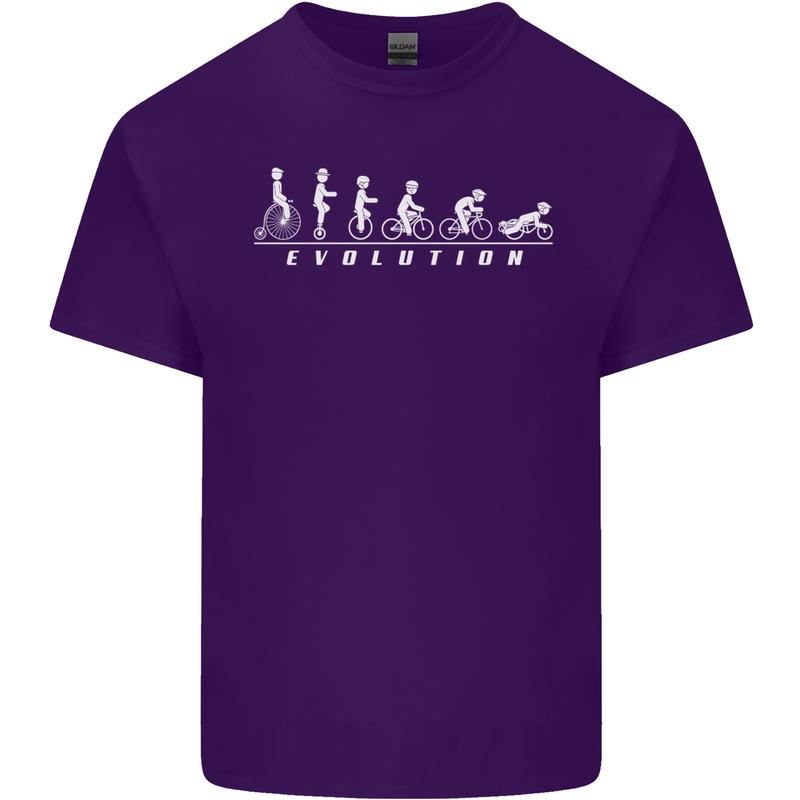 Cycling Evolution Cyclist Bicycle Mens Cotton T-Shirt Tee Top Purple