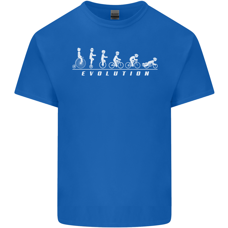 Cycling Evolution Cyclist Bicycle Mens Cotton T-Shirt Tee Top Royal Blue