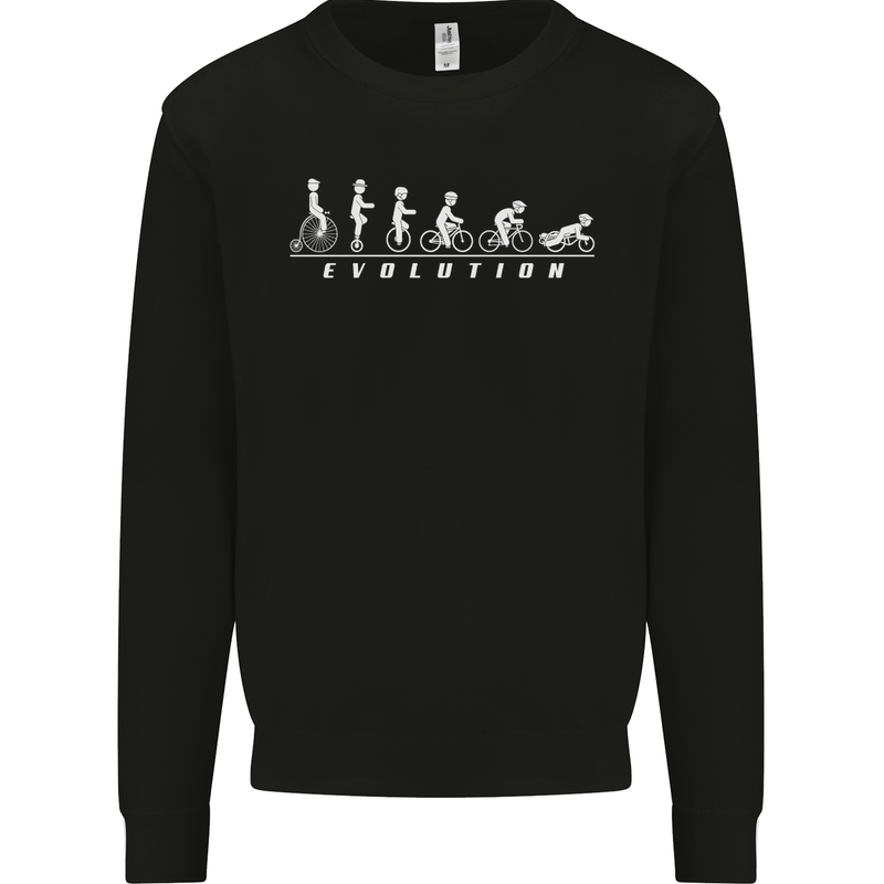 Cycling Evolution Cyclist Bicycle Mens Sweatshirt Jumper Black