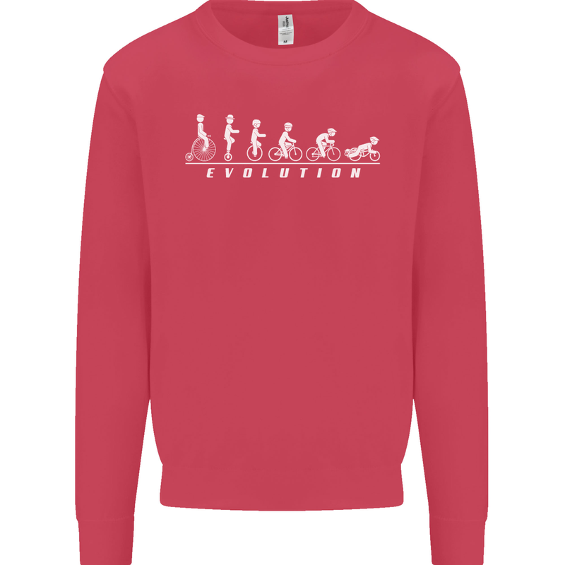 Cycling Evolution Cyclist Bicycle Mens Sweatshirt Jumper Heliconia