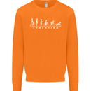 Cycling Evolution Cyclist Bicycle Mens Sweatshirt Jumper Orange