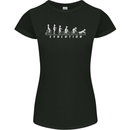 Cycling Evolution Cyclist Bicycle Womens Petite Cut T-Shirt Black