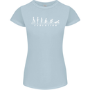 Cycling Evolution Cyclist Bicycle Womens Petite Cut T-Shirt Light Blue