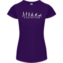 Cycling Evolution Cyclist Bicycle Womens Petite Cut T-Shirt Purple