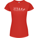 Cycling Evolution Cyclist Bicycle Womens Petite Cut T-Shirt Red