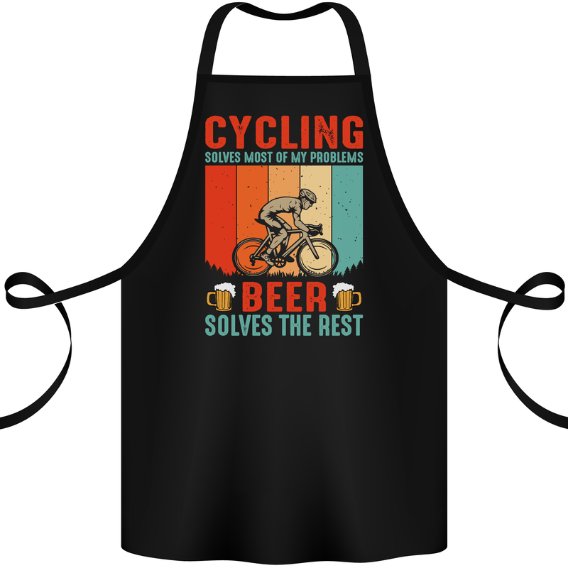 Cycling Funny Beer Cyclist Bicycle MTB Bike Cotton Apron 100% Organic Black