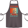 Cycling Funny Beer Cyclist Bicycle MTB Bike Cotton Apron 100% Organic Dark Grey