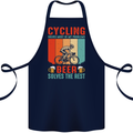 Cycling Funny Beer Cyclist Bicycle MTB Bike Cotton Apron 100% Organic Navy Blue