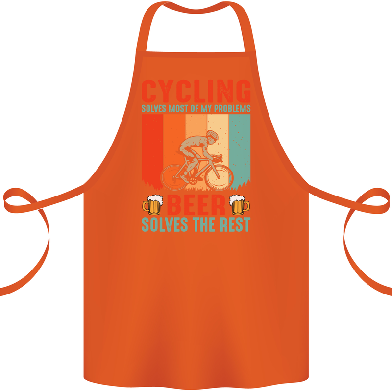 Cycling Funny Beer Cyclist Bicycle MTB Bike Cotton Apron 100% Organic Orange