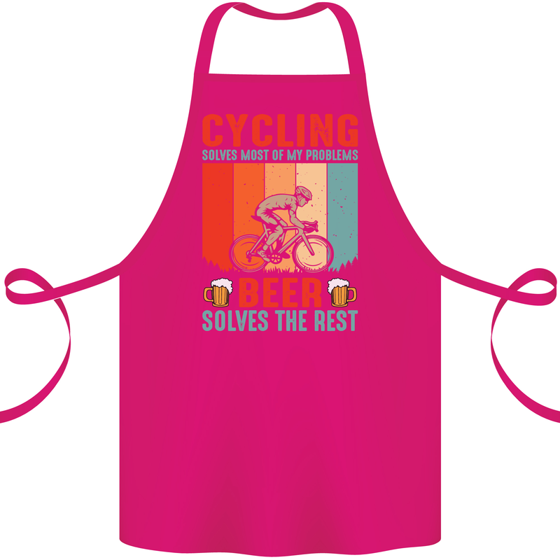 Cycling Funny Beer Cyclist Bicycle MTB Bike Cotton Apron 100% Organic Pink