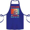 Cycling Funny Beer Cyclist Bicycle MTB Bike Cotton Apron 100% Organic Royal Blue