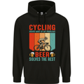 Cycling Funny Beer Cyclist Bicycle MTB Bike Mens 80% Cotton Hoodie Black
