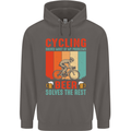 Cycling Funny Beer Cyclist Bicycle MTB Bike Mens 80% Cotton Hoodie Charcoal