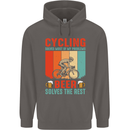 Cycling Funny Beer Cyclist Bicycle MTB Bike Mens 80% Cotton Hoodie Charcoal