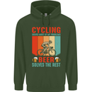 Cycling Funny Beer Cyclist Bicycle MTB Bike Mens 80% Cotton Hoodie Forest Green