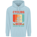 Cycling Funny Beer Cyclist Bicycle MTB Bike Mens 80% Cotton Hoodie Light Blue