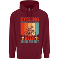 Cycling Funny Beer Cyclist Bicycle MTB Bike Mens 80% Cotton Hoodie Maroon