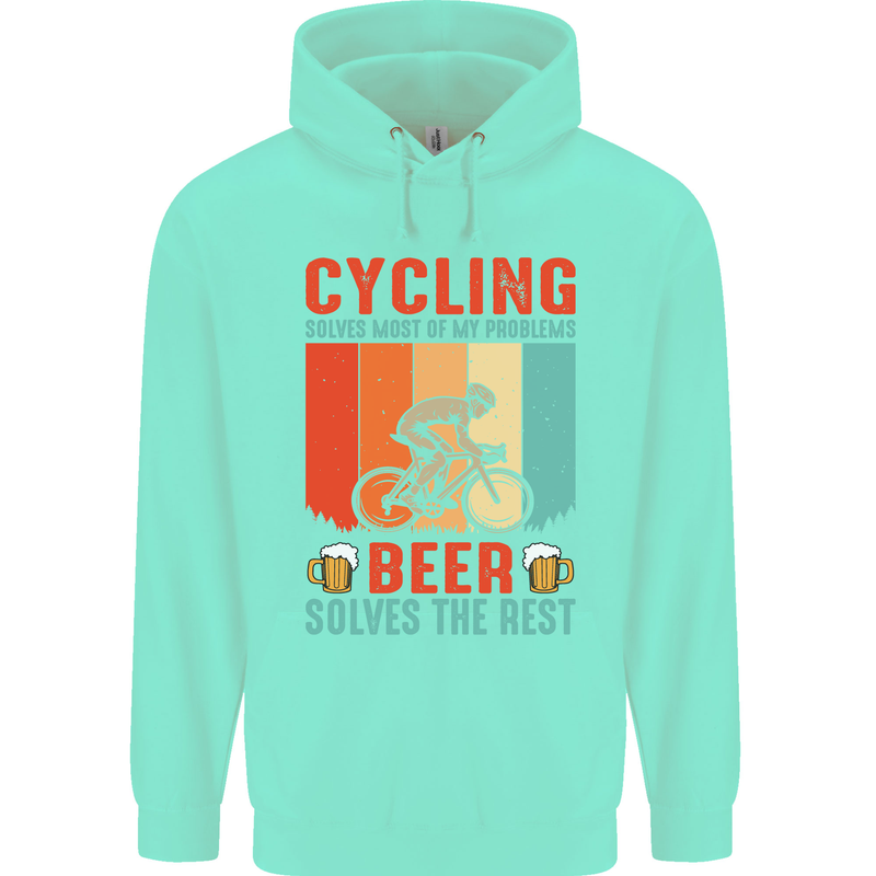 Cycling Funny Beer Cyclist Bicycle MTB Bike Mens 80% Cotton Hoodie Peppermint
