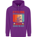Cycling Funny Beer Cyclist Bicycle MTB Bike Mens 80% Cotton Hoodie Purple