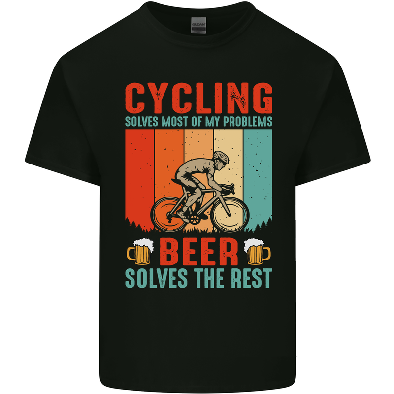 Cycling Funny Beer Cyclist Bicycle MTB Bike Mens Cotton T-Shirt Tee Top Black