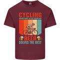 Cycling Funny Beer Cyclist Bicycle MTB Bike Mens Cotton T-Shirt Tee Top Maroon