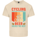 Cycling Funny Beer Cyclist Bicycle MTB Bike Mens Cotton T-Shirt Tee Top Natural