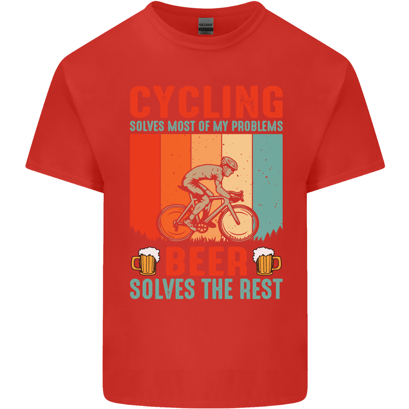 Cycling Funny Beer Cyclist Bicycle MTB Bike Mens Cotton T-Shirt Tee Top Red