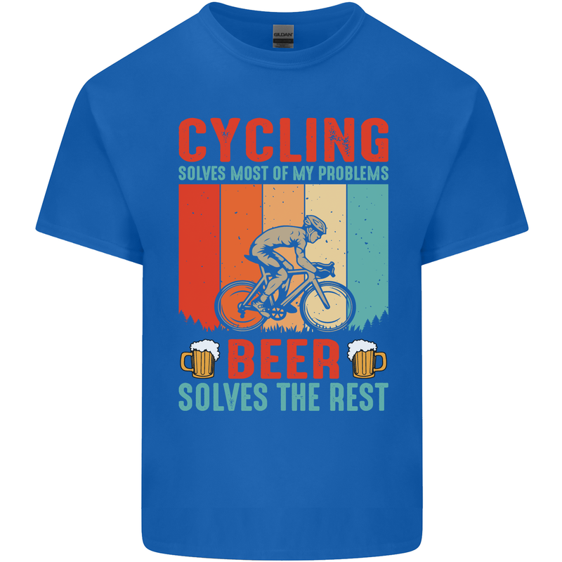 Cycling Funny Beer Cyclist Bicycle MTB Bike Mens Cotton T-Shirt Tee Top Royal Blue