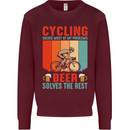 Cycling Funny Beer Cyclist Bicycle MTB Bike Mens Sweatshirt Jumper Maroon