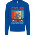 Cycling Funny Beer Cyclist Bicycle MTB Bike Mens Sweatshirt Jumper Royal Blue