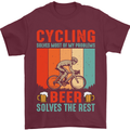 Cycling Funny Beer Cyclist Bicycle MTB Bike Mens T-Shirt Cotton Gildan Maroon