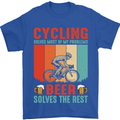 Cycling Funny Beer Cyclist Bicycle MTB Bike Mens T-Shirt Cotton Gildan Royal Blue