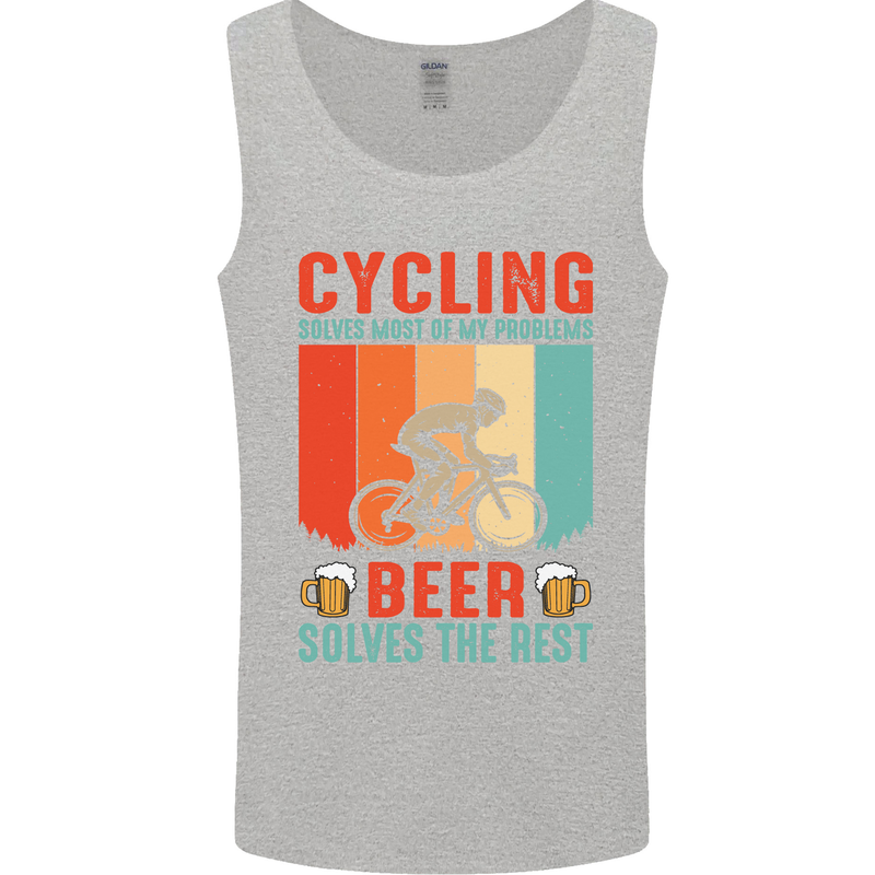 Cycling Funny Beer Cyclist Bicycle MTB Bike Mens Vest Tank Top Sports Grey