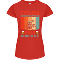 Cycling Funny Beer Cyclist Bicycle MTB Bike Womens Petite Cut T-Shirt Red