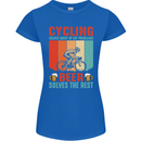 Cycling Funny Beer Cyclist Bicycle MTB Bike Womens Petite Cut T-Shirt Royal Blue