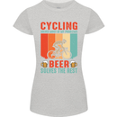 Cycling Funny Beer Cyclist Bicycle MTB Bike Womens Petite Cut T-Shirt Sports Grey