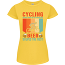 Cycling Funny Beer Cyclist Bicycle MTB Bike Womens Petite Cut T-Shirt Yellow