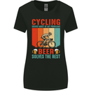 Cycling Funny Beer Cyclist Bicycle MTB Bike Womens Wider Cut T-Shirt Black