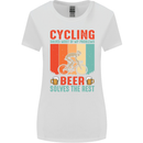 Cycling Funny Beer Cyclist Bicycle MTB Bike Womens Wider Cut T-Shirt White