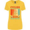Cycling Funny Beer Cyclist Bicycle MTB Bike Womens Wider Cut T-Shirt Yellow