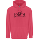 Cycling Heart Beat Bike Bicycle Cyclist ECG Childrens Kids Hoodie Heliconia