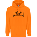 Cycling Heart Beat Bike Bicycle Cyclist ECG Childrens Kids Hoodie Orange