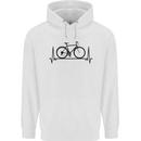 Cycling Heart Beat Bike Bicycle Cyclist ECG Childrens Kids Hoodie White