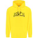 Cycling Heart Beat Bike Bicycle Cyclist ECG Childrens Kids Hoodie Yellow