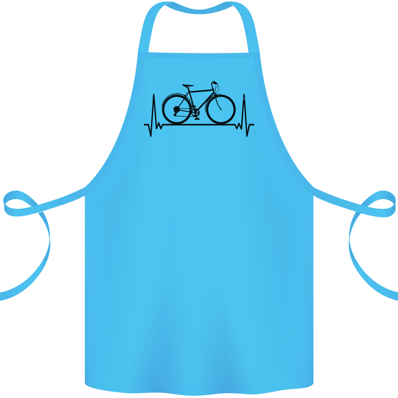 Cycling Heart Beat Bike Bicycle Cyclist ECG Cotton Apron 100% Organic Turquoise