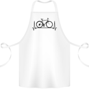 Cycling Heart Beat Bike Bicycle Cyclist ECG Cotton Apron 100% Organic White