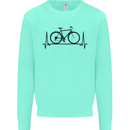 Cycling Heart Beat Bike Bicycle Cyclist ECG Kids Sweatshirt Jumper Peppermint
