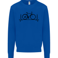 Cycling Heart Beat Bike Bicycle Cyclist ECG Kids Sweatshirt Jumper Royal Blue