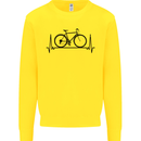 Cycling Heart Beat Bike Bicycle Cyclist ECG Kids Sweatshirt Jumper Yellow