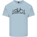 Cycling Heart Beat Bike Bicycle Cyclist ECG Kids T-Shirt Childrens Light Blue